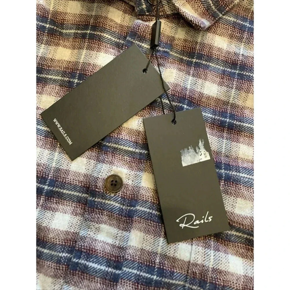 Rails Men's Purple Plaid Long Sleeve Button Front Forrest Shirt Large NWT - Picture 7 of 11